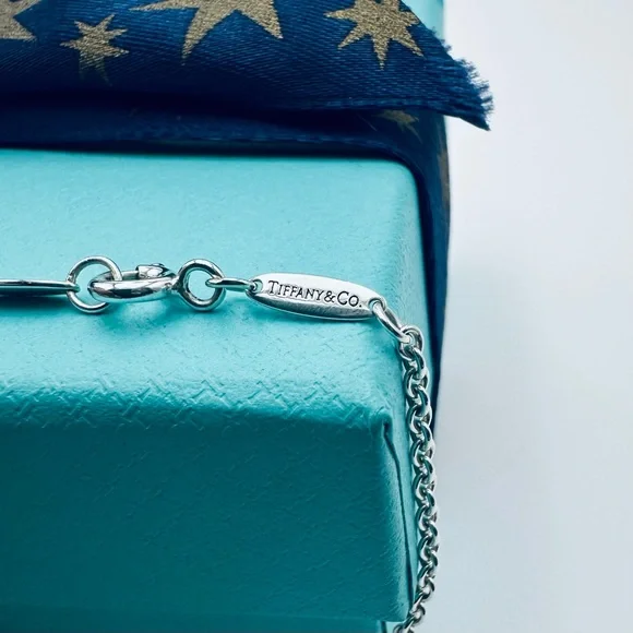 Tiffany & Co. 11 mm Open Heart Bracelet in Sterling Silver 7.5” with Pouch - Picture 9 of 10